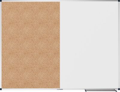 Kombiboard Legamaster UNITE, Pinboard & Whiteboard, B 1200 x T 12,6 x H 900 mm, lackierter Stahl & Naturkork, weiß & braun